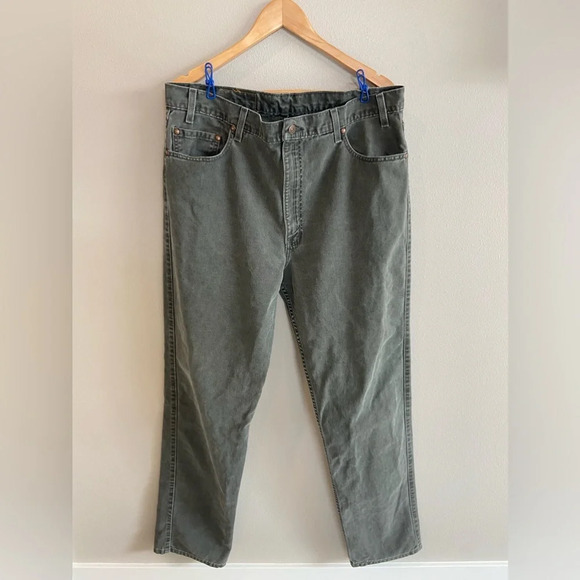 LEVI’S 540 Denim Jeans Green Wash Color Leather Label Men’s EUC - Picture 1 of 14